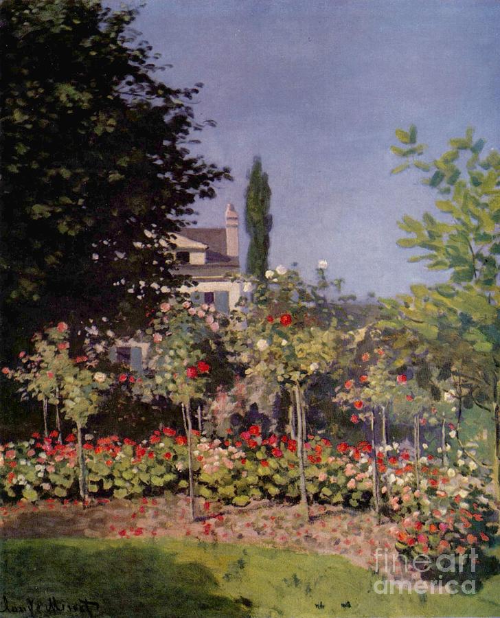 Flowering Garden at Sainte Adresse Painting by Extrospection Art