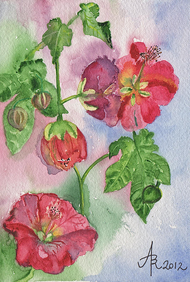 Flowering Maple Painting by Anna Ruzsan