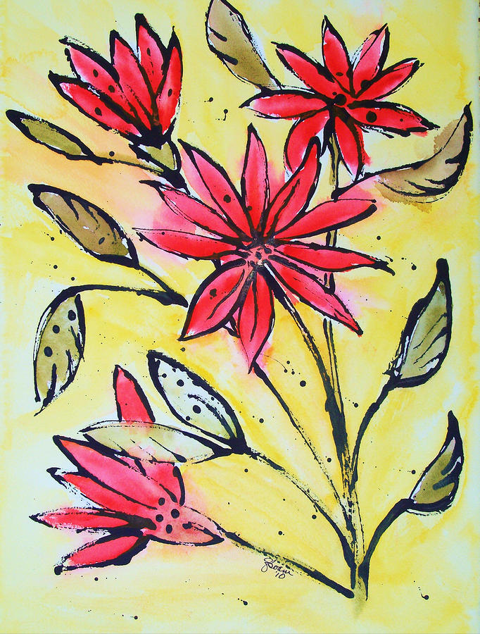 Flowers 1 Painting by Elise Boam
