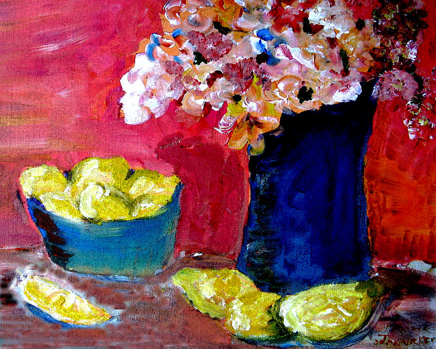 Flowers and Fruit Painting by Patricia Januszkiewicz