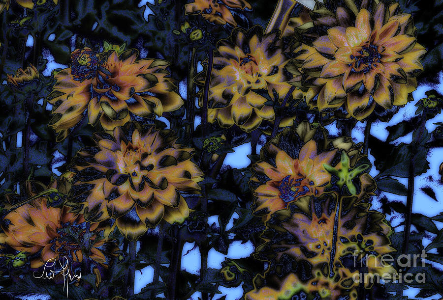 Flowers At Night Digital Art by Leo Symon