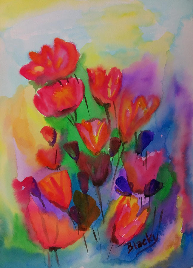 Flowers Du Jour Painting by Donna Blackhall