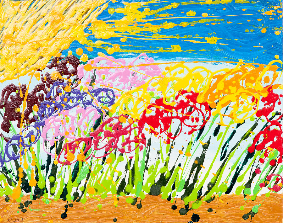 Flower Painting - Flowers Freedom by Hagit Dayan