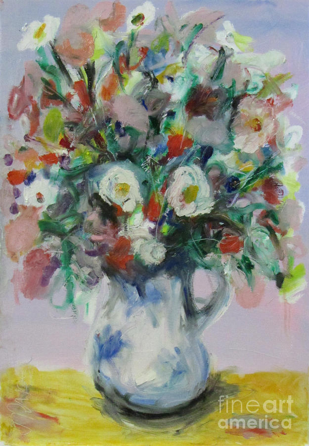 Flower Painting - Flowers in a Jug by David Abse