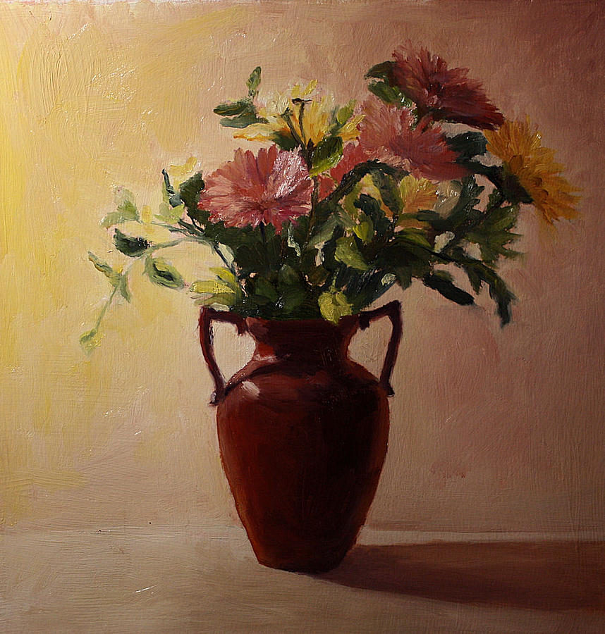 Flowers in a Square Painting by Rachel Bochnia