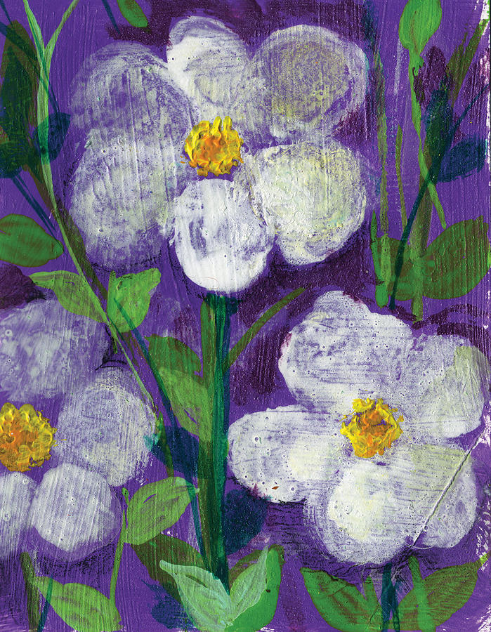 Flowers in Moonlight Painting by Ashleigh Dyan Bayer