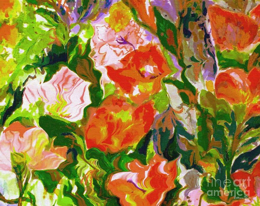Flowers in Sway Mixed Media by Beth Saffer