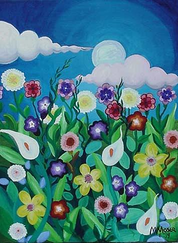 Flower Painting - Flowers by Monica Moser