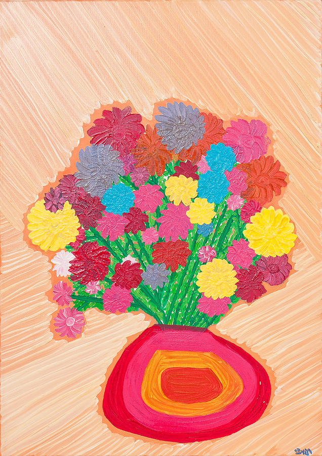 Flower Painting - Flowers vase by Hagit Dayan