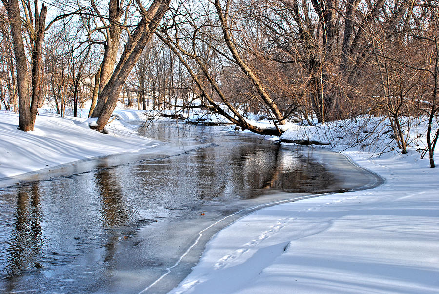 Winter Photograph - Flowing Water In The Winter by Janice Adomeit