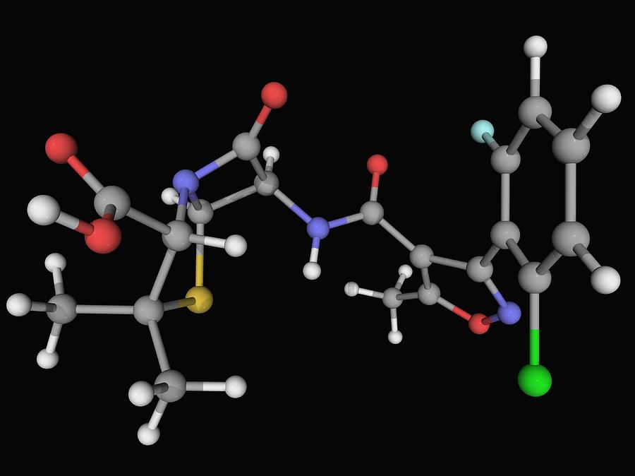 Floxacillin Antibiotic Molecule Digital Art by Laguna Design
