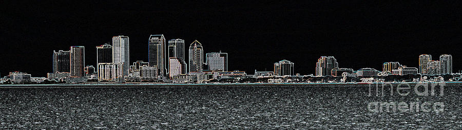 Fluorescent Tampa Panorama Photograph by Carol Groenen
