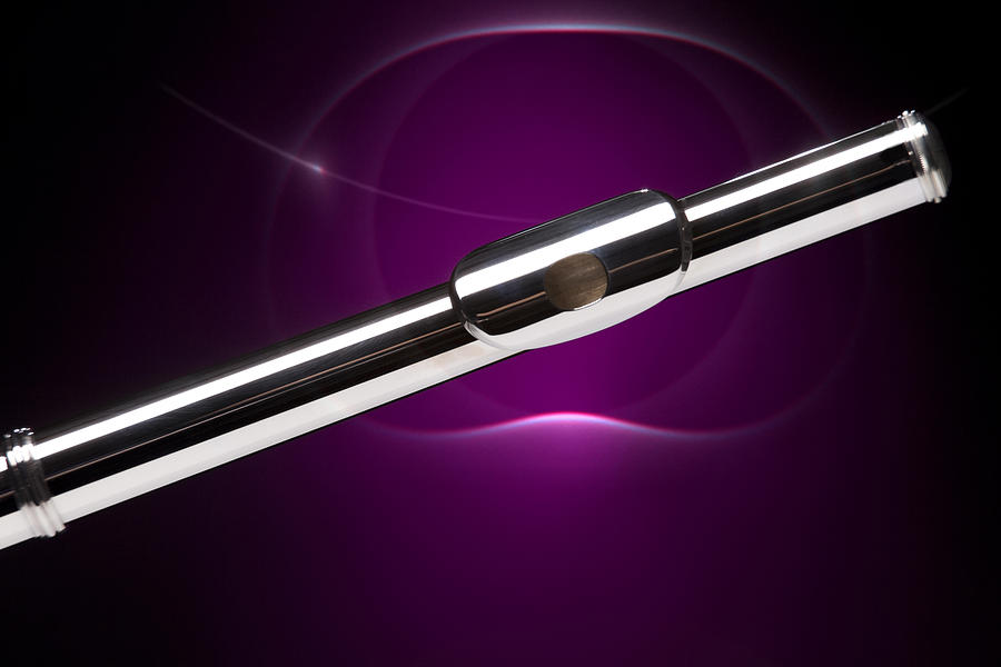 Flute Isolated on Purple Photograph by M K Miller