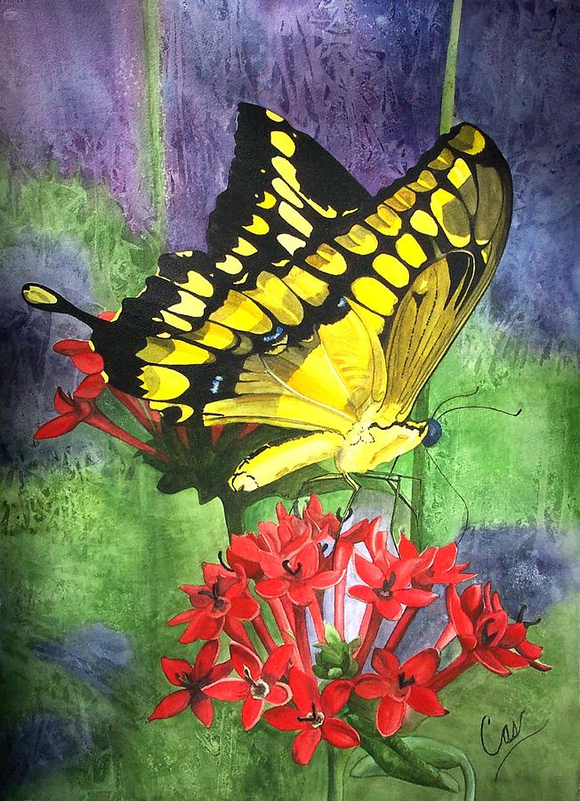 Butterfly Painting - Flutter-by by Karen Casciani