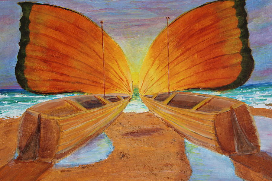 Fly Away Sunset Painting by Christie Minalga