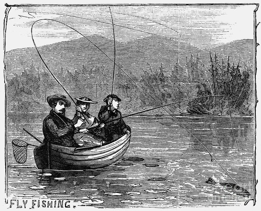 Fly Fishing, 1868 Photograph by Granger