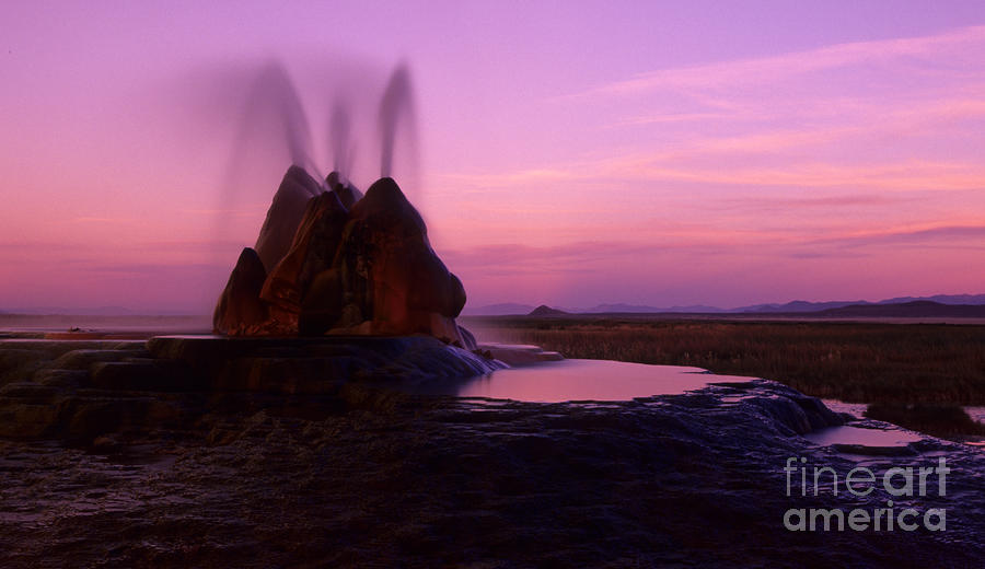 Nature Photograph - Fly Geyser Sunset 2 by Bob Christopher