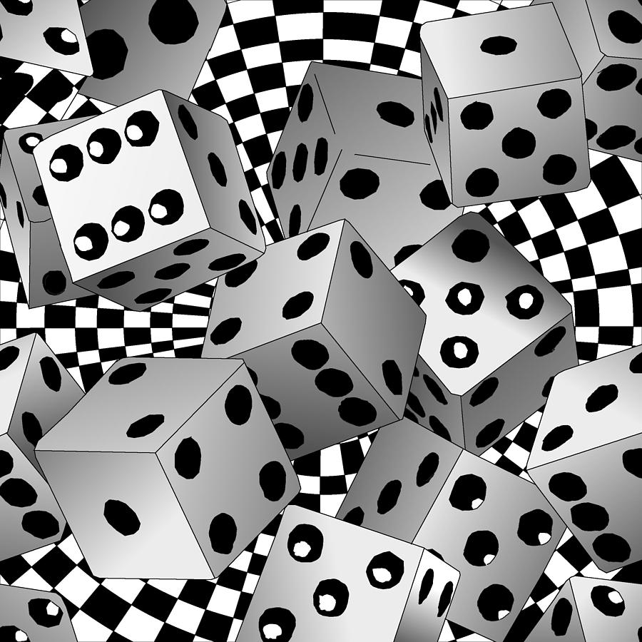 Dice Digital Art - Flying Casino Dice by Casino Artist