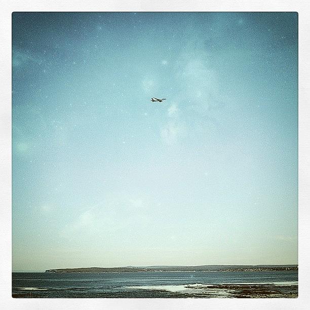 Beach Photograph - Flying High #rpadden #plane #sky #blue by Robyn Padden