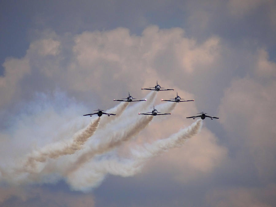 Jet Photograph - Flying in Formation by Julia Wilcox