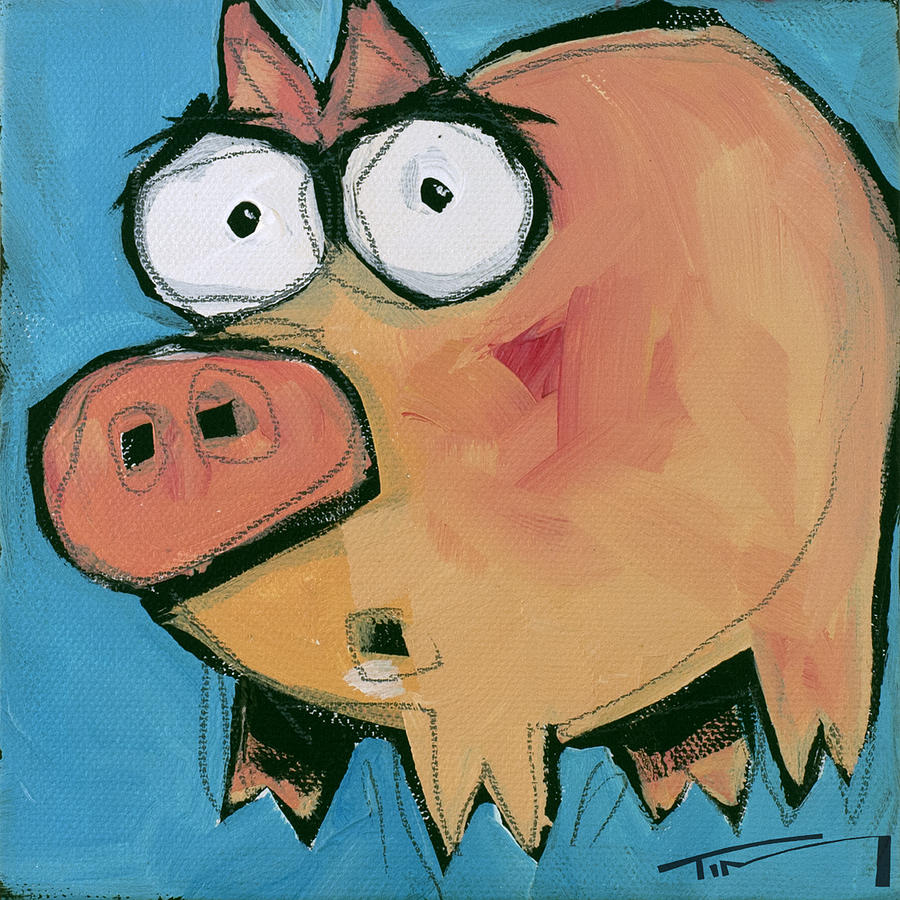 Flying Pig 1 Painting by Tim Nyberg - Pixels
