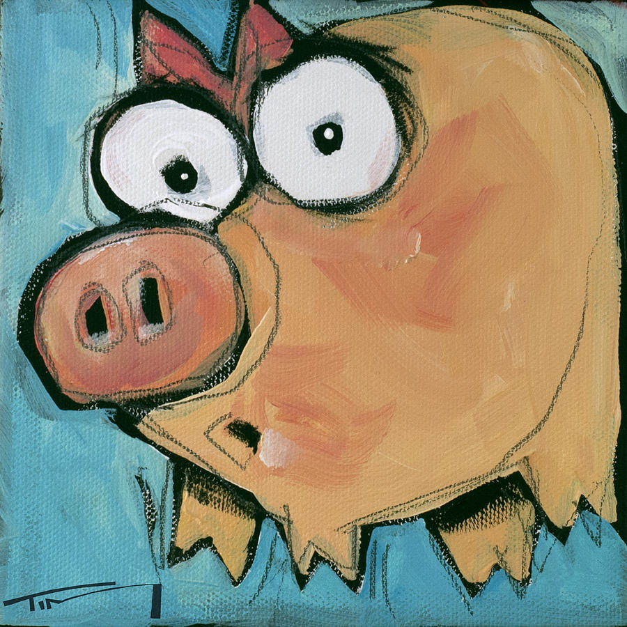 Flying Pig 2 Painting by Tim Nyberg