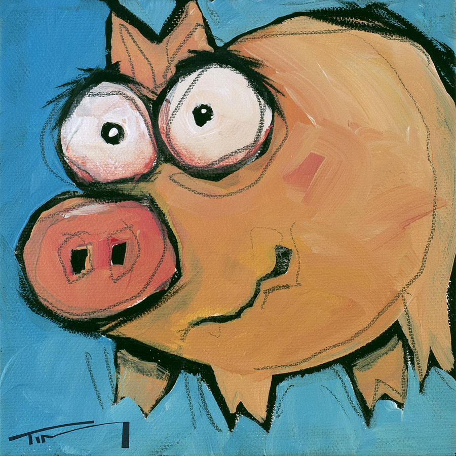 Flying Pig 3 Painting by Tim Nyberg