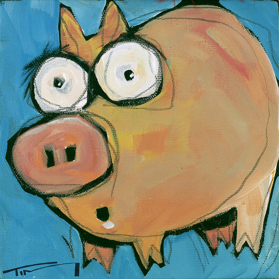 Flying Pig 4 Painting by Tim Nyberg