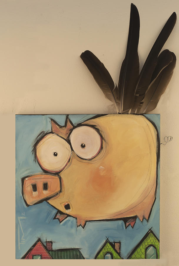 Flying Pig First Flight Painting by Tim Nyberg