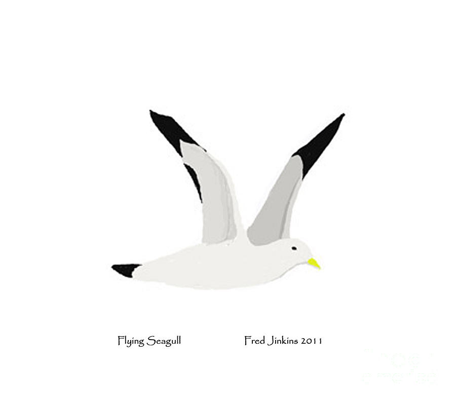 flying seagull drawing