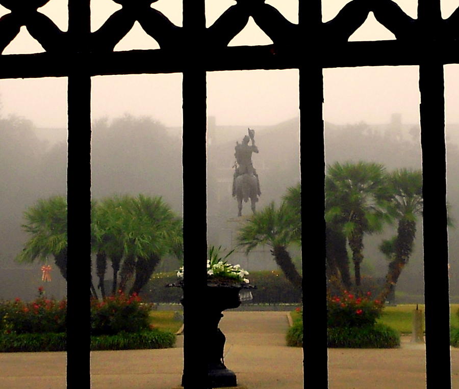 Fog in Jackson Square Photograph by Ted Hebbler