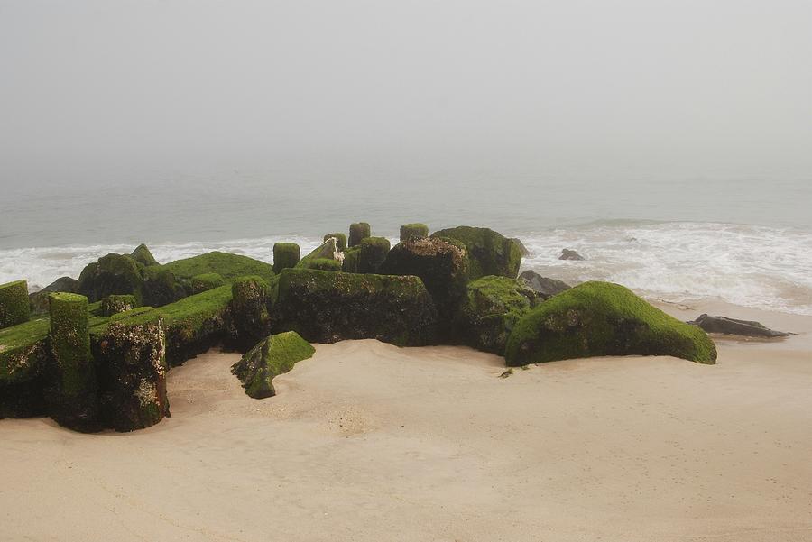 Fog Sits On Bay Head Beach II- Jersey Shore Photograph by Angie Tirado