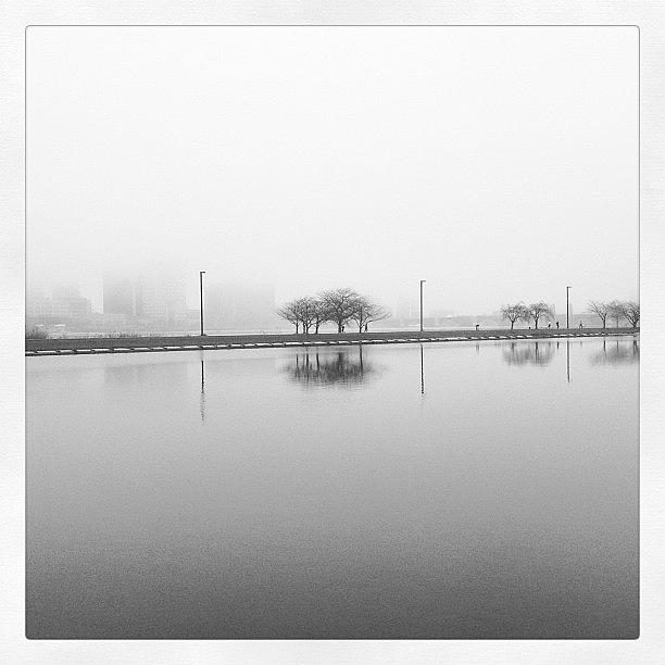 Boston Photograph - Foggy Morning #boston #charlesriver by Khamid B