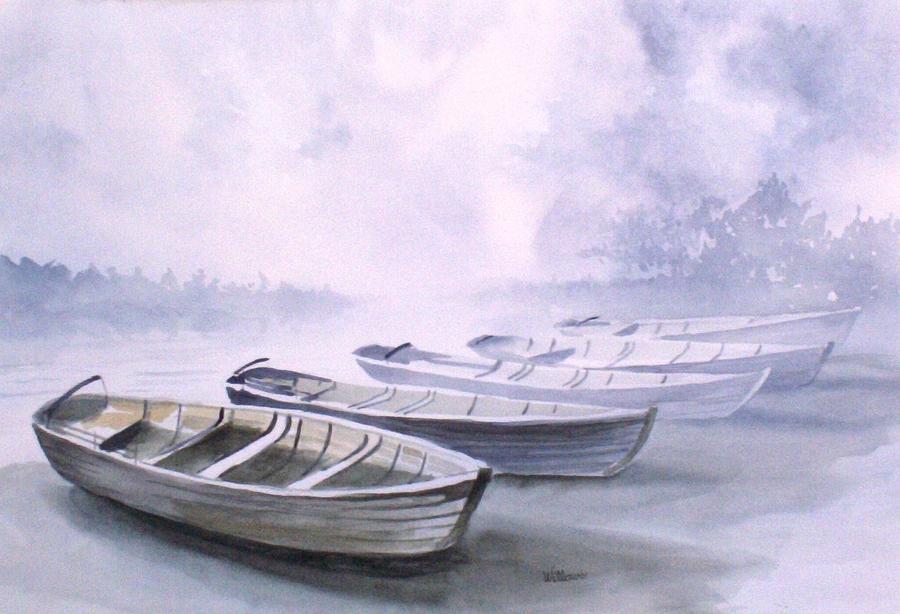 Foggy morning Painting by Richard Willows