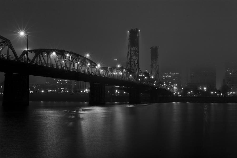 Foggy Portland Night Photograph by Wes and Dotty Weber
