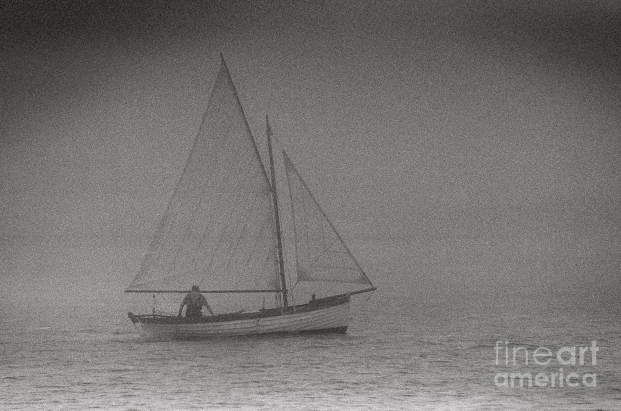 Boat Photograph - Foggy Sailing by James Thomas