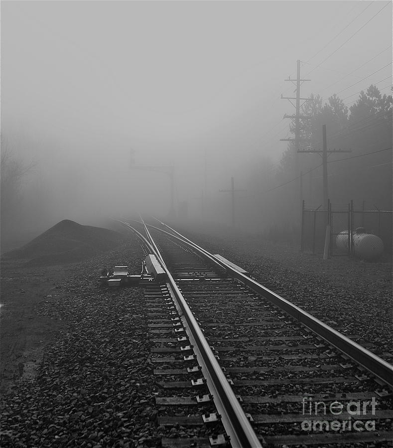 Foggy Train Tracks Photograph by James Thomas