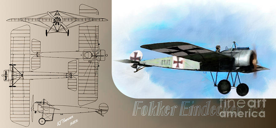 Airplane Photograph - Fokker Eindecker EIII by Arne Hansen