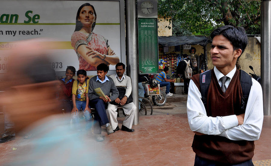 Busstop Photograph - Foldedhands by Rohit Gautam
