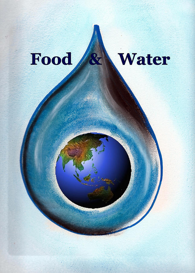 Food and Water Painting by AHONU Aingeal Rose
