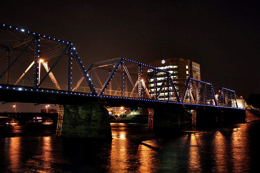 Foot Bridge Lights Over The Grand Photograph by Richard Gregurich