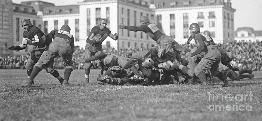 Players Photograph - Football Play 1920 by Padre Art
