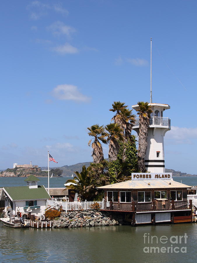Forbes Island Restaurant With Alcatraz Island in The Background . San Francisco California . 7D14263 Photograph by Wingsdomain Art and Photography