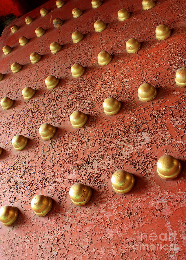 Forbidden City Door Photograph by Carol Groenen
