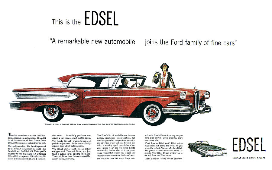 Edsel Ad, 1957 Drawing by Granger
