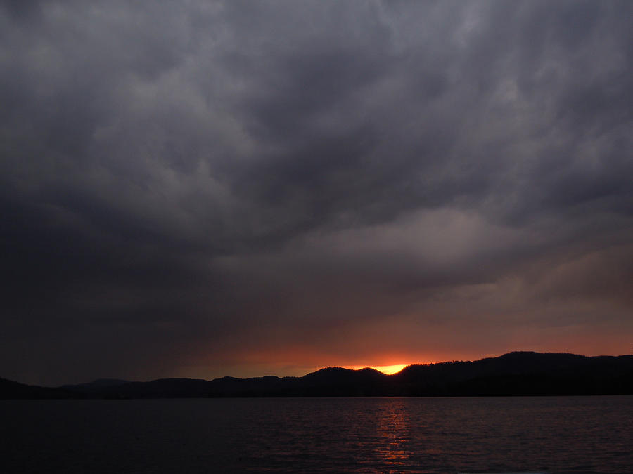 Foreboding Cloud on Lake Photograph by Nancy Griswold