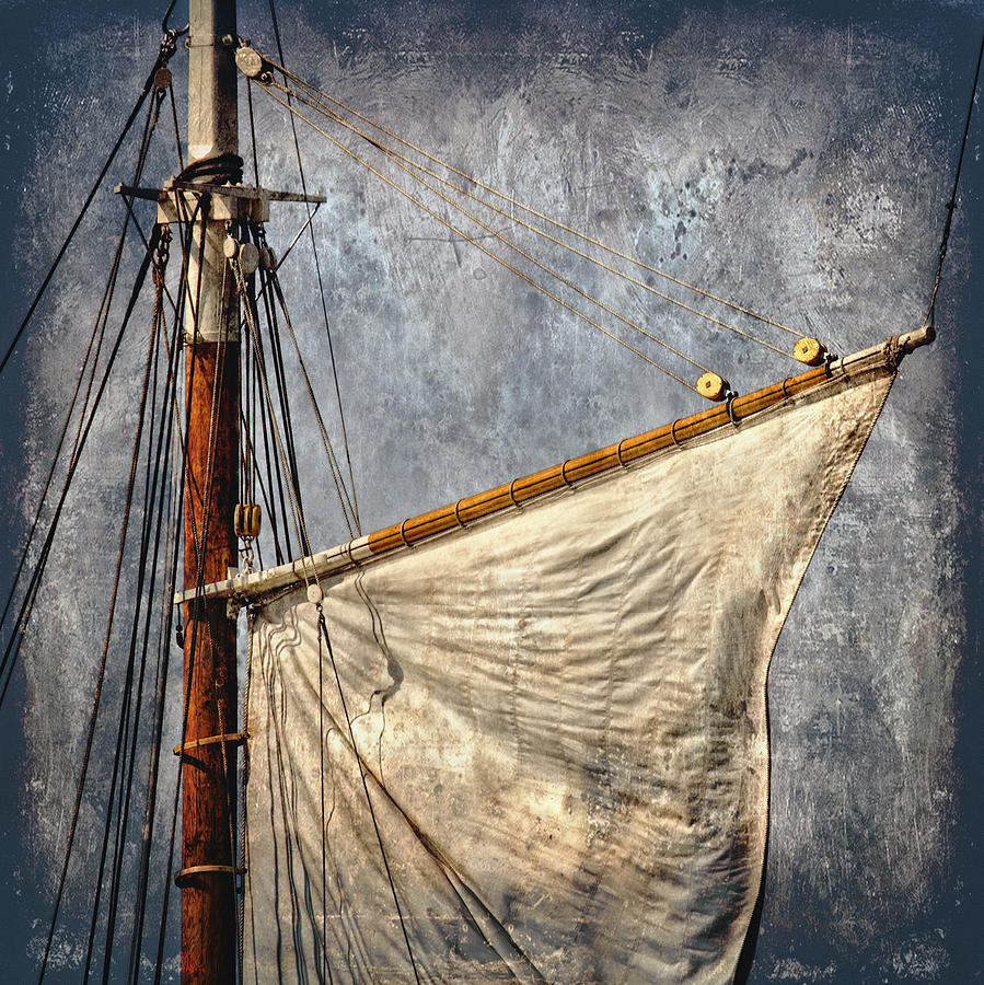 Textured Photograph - Foresail by Fred LeBlanc