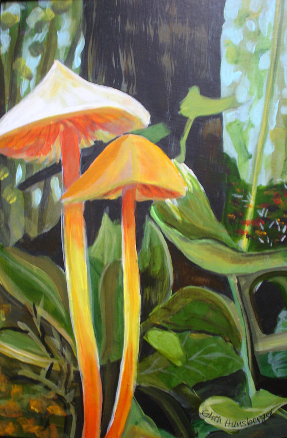 Forest Fungi Painting by Edith Hunsberger