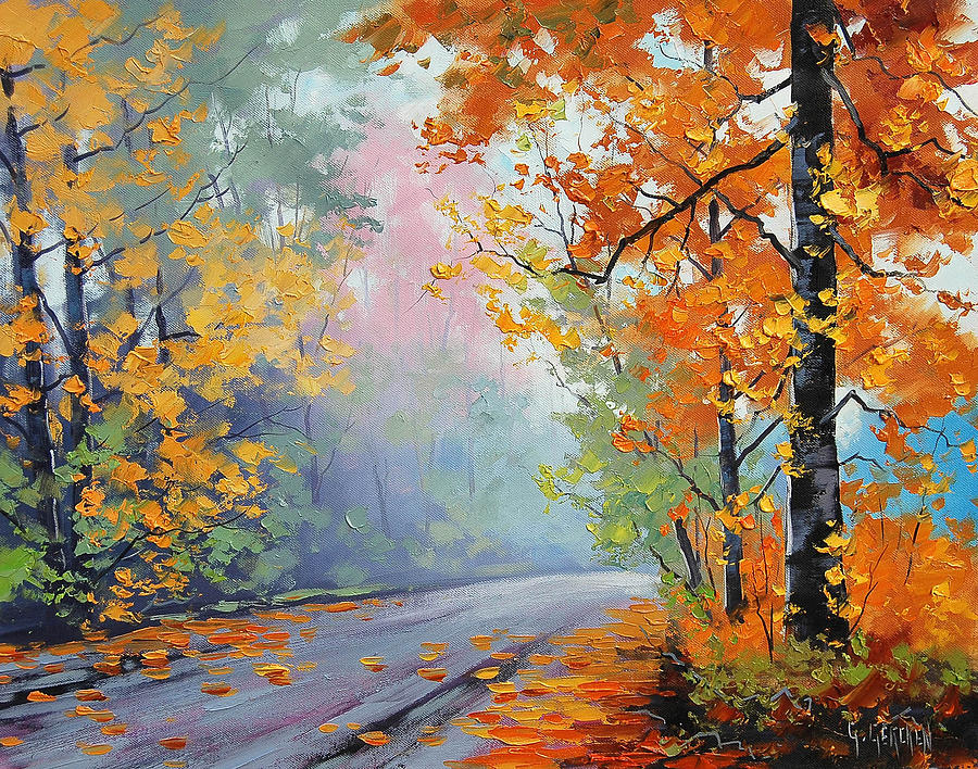 Forest Road Painting