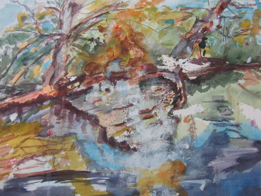 Tree Painting - Forgotten Stream by Barbara Pearston